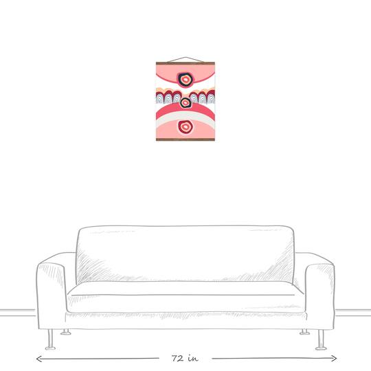 Funky Wave Pattern 16" x 20" Teak Hanging Canvas